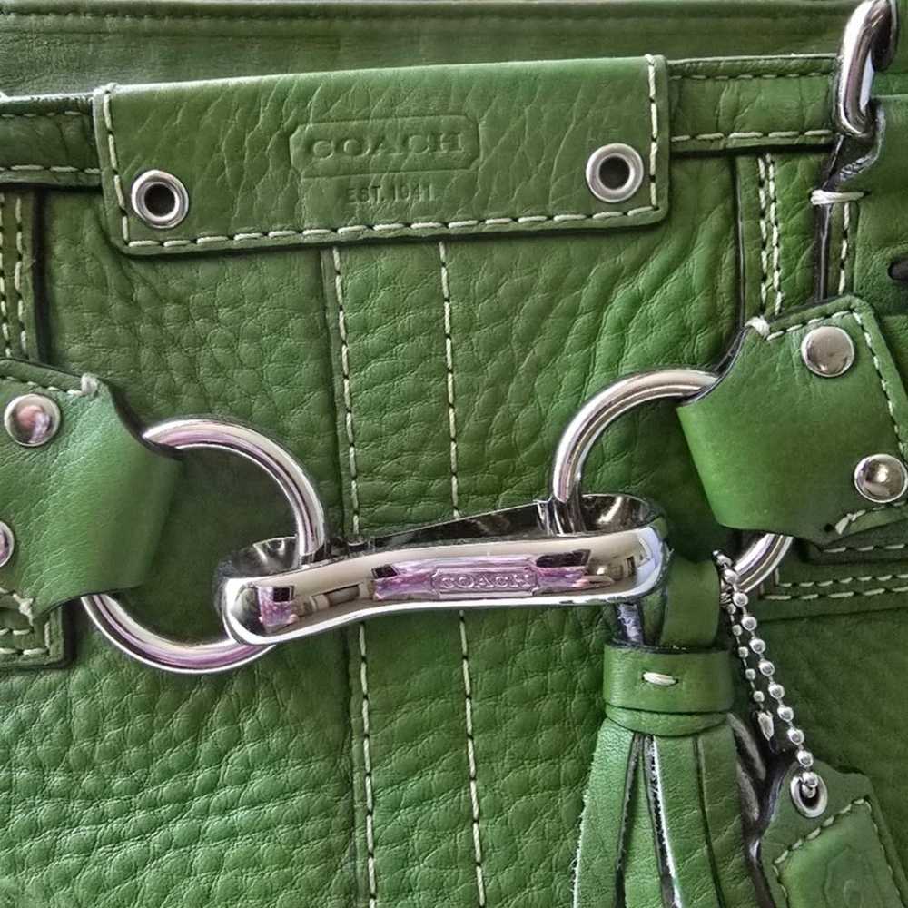 Vintage Coach Hampton green satchel - image 2