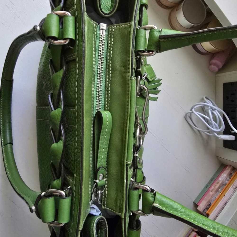 Vintage Coach Hampton green satchel - image 4