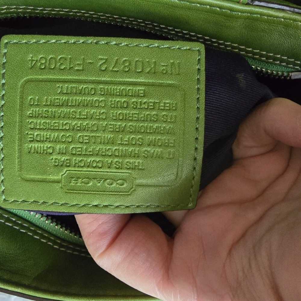 Vintage Coach Hampton green satchel - image 8