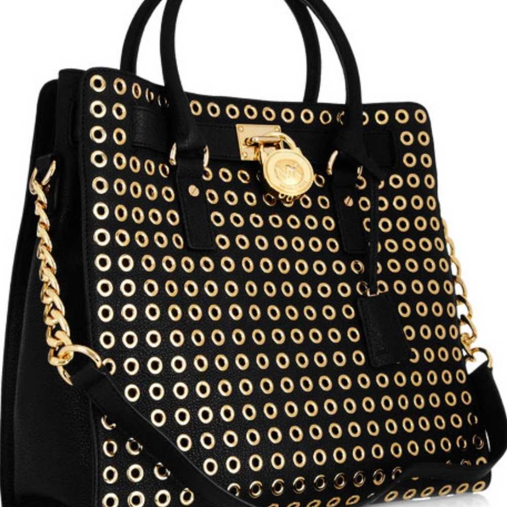 Michael Kors Grommet Hamilton Large Black/
Gold  … - image 2