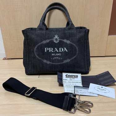 Prada Denim Canapa S Shoulder Bag Handbag in Exce… - image 1