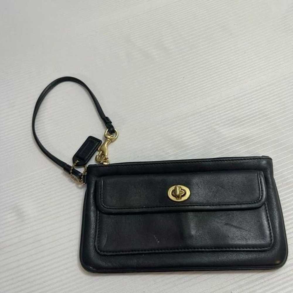 COACH Vintage Black Front Flap Turn Lock pocket C… - image 2