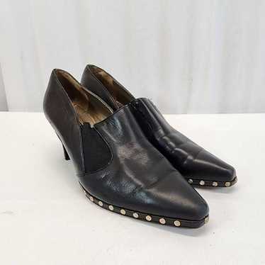 Vintage Prevata Made in Italy Leather Studded Bla… - image 1