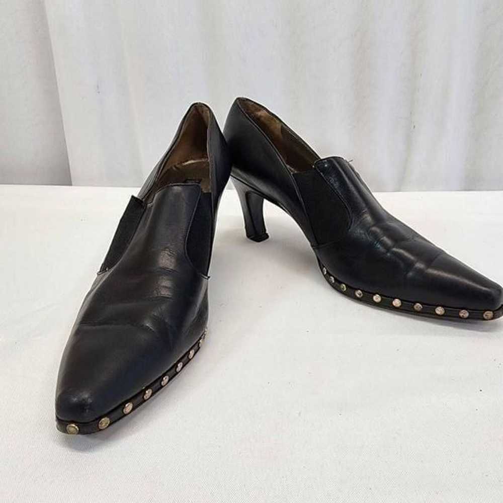 Vintage Prevata Made in Italy Leather Studded Bla… - image 2