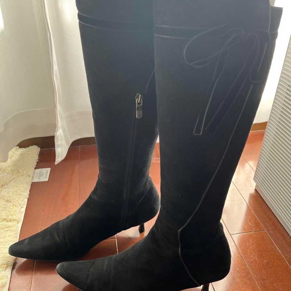 Black Suede Long Boots High Heels - image 4