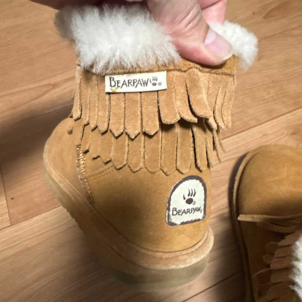 BEARPAW Fringe Beige Shearling Boots 23 centimete… - image 8