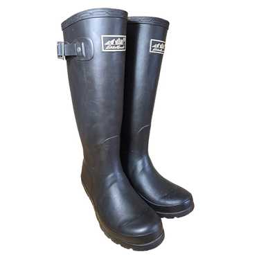 Eddie Bauer Black Rubber Womens Rain Boots size 7 