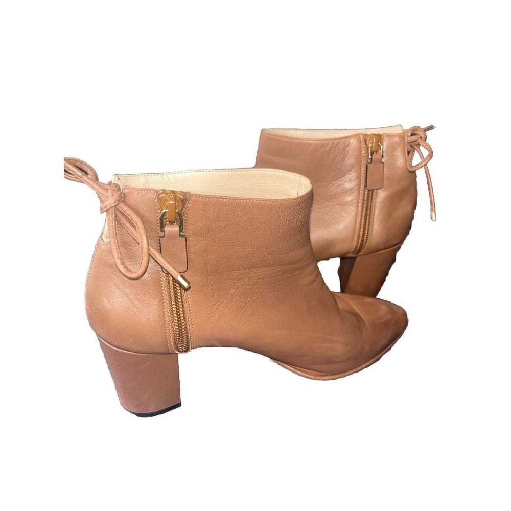 Stuart Weitzman Tieback Block Bootie In Light Bro… - image 7