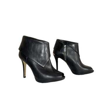 Michael Kors Kendra Open Toe Black Leather Heeled… - image 1