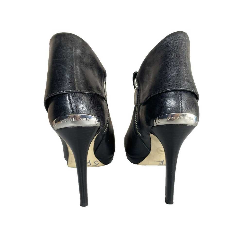 Michael Kors Kendra Open Toe Black Leather Heeled… - image 3