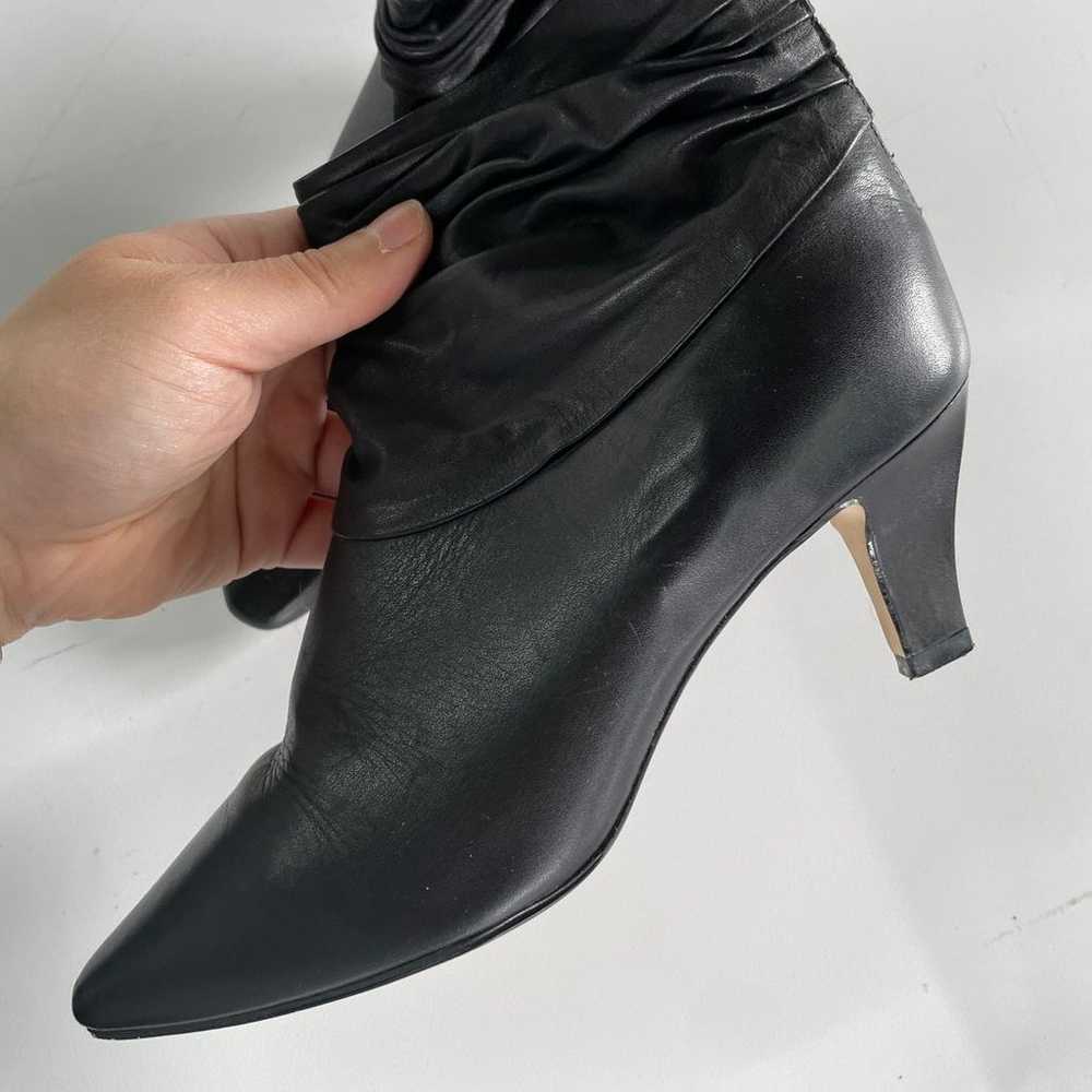 Avellini Boots Womens 6.5 Black Pointed Ruched Sl… - image 9