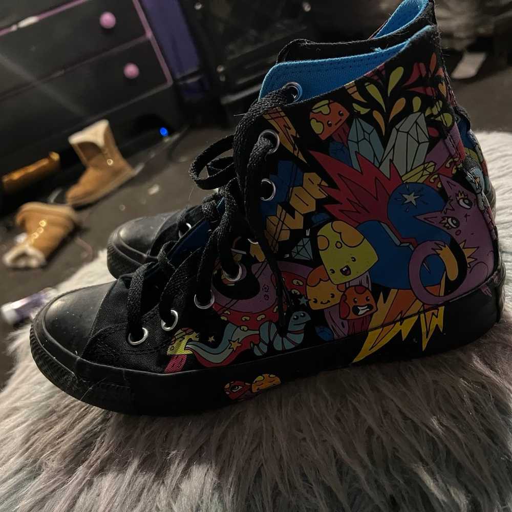 Multi colored black converse cartoon design - image 3