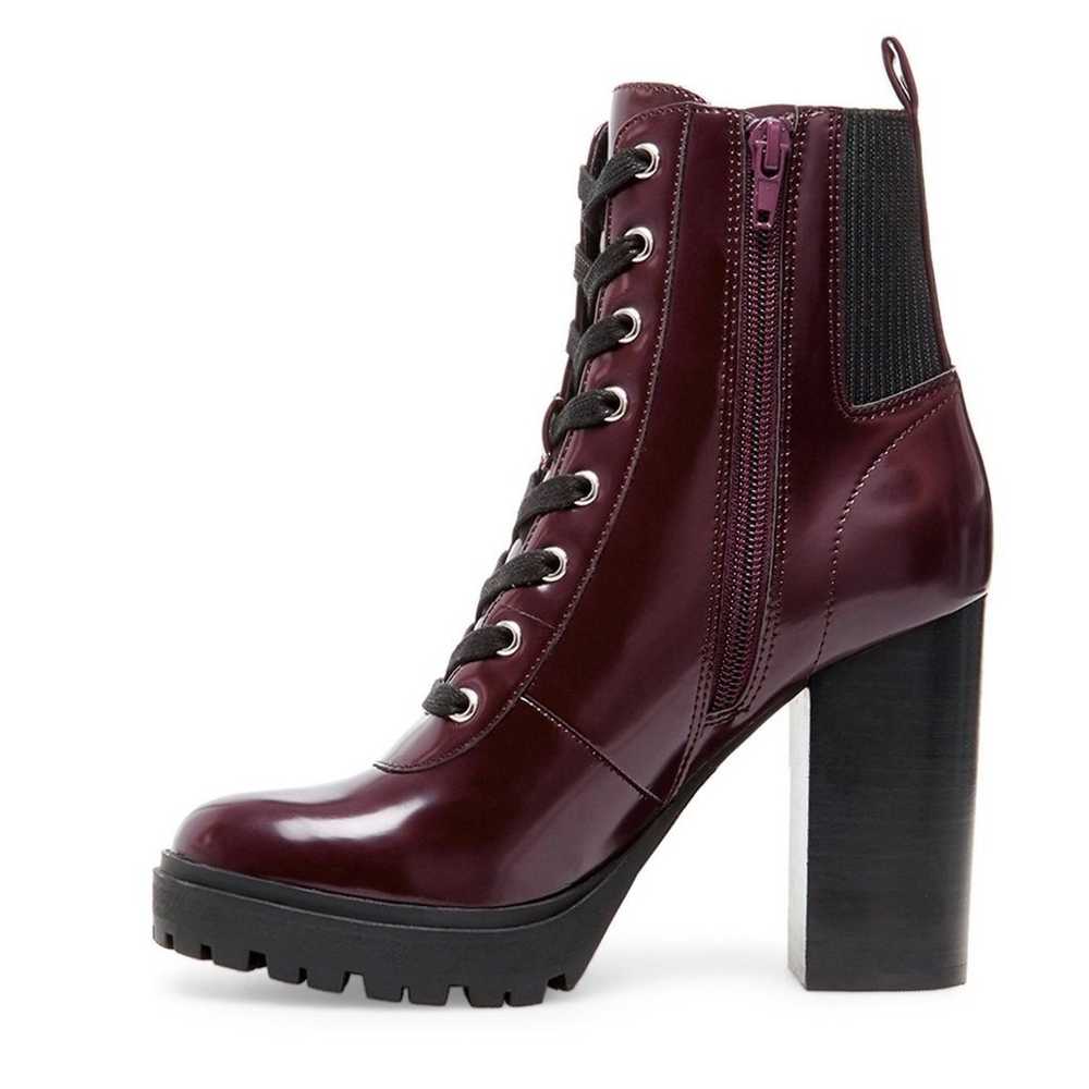 Steve Madden Latch Burgundy Patent Combat Lace Up… - image 7