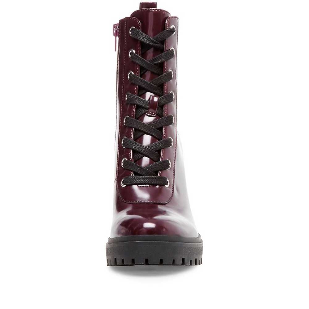 Steve Madden Latch Burgundy Patent Combat Lace Up… - image 8