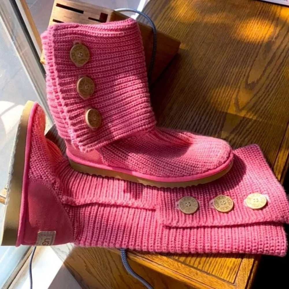 Ugg Pink Sweater Tall Boots - image 1