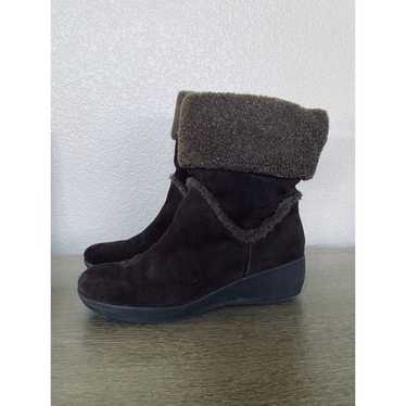 Easy Spirit Brown Suede Leather Winter Sherpa Boot