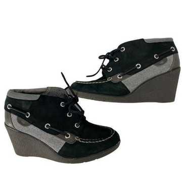 Sperry Black Gray Top-Sider Raised Ankle Boot - image 1