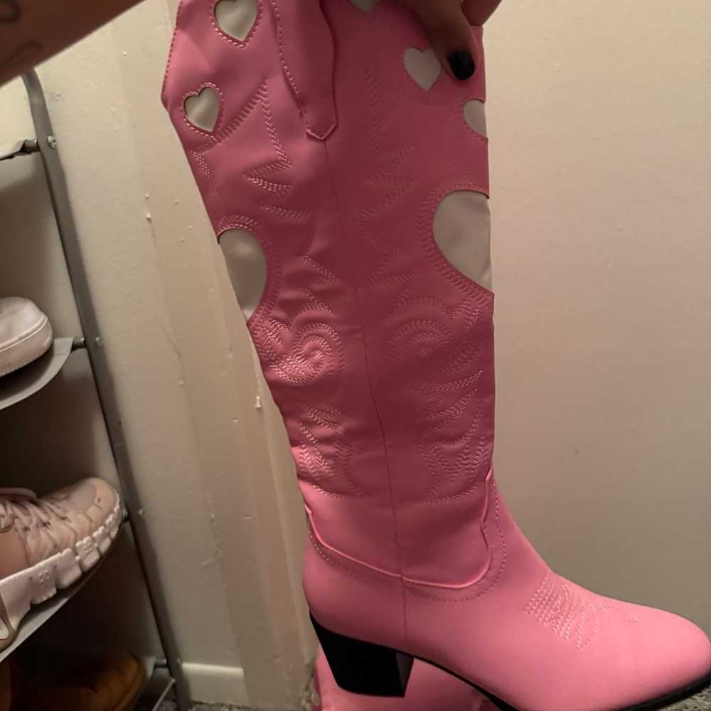 Pink Heart cowboy boots - image 4