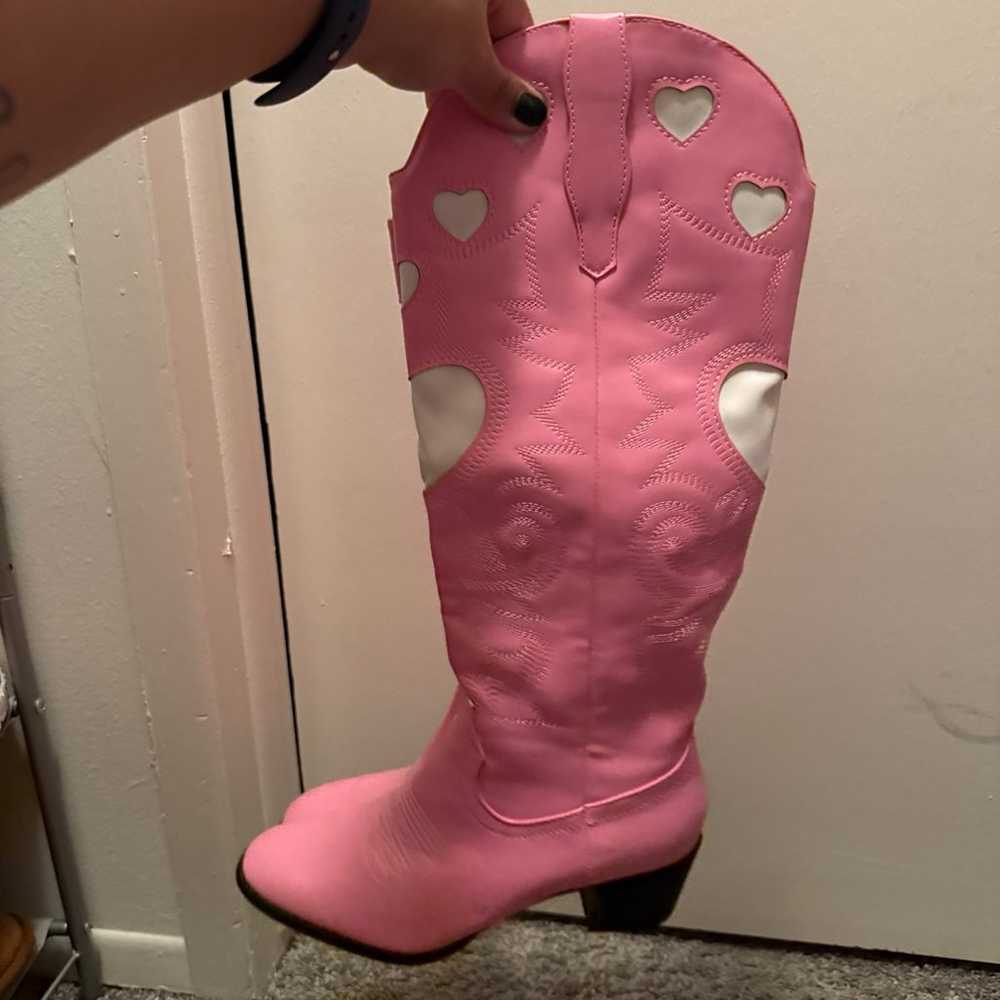 Pink Heart cowboy boots - image 5