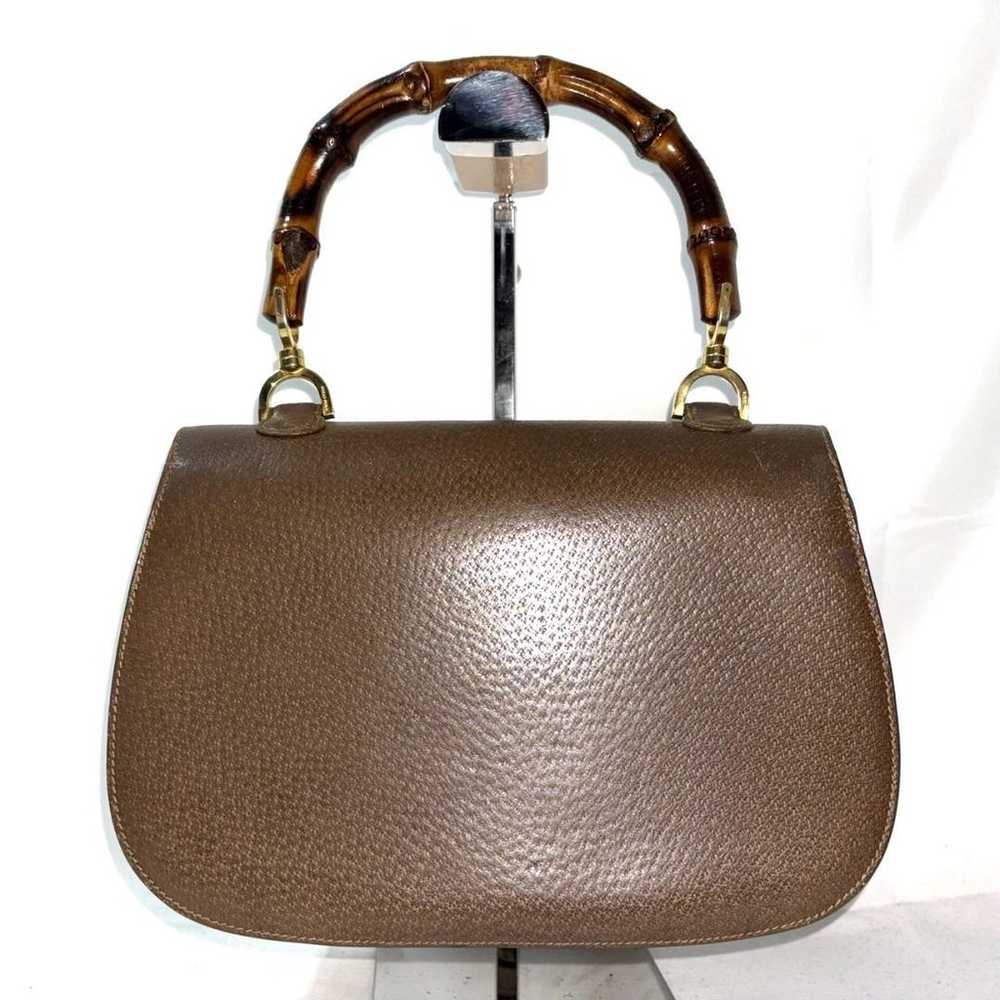 GUCCI Bamboo Pigskin Turn Lock Old Gucci Handbag - image 3