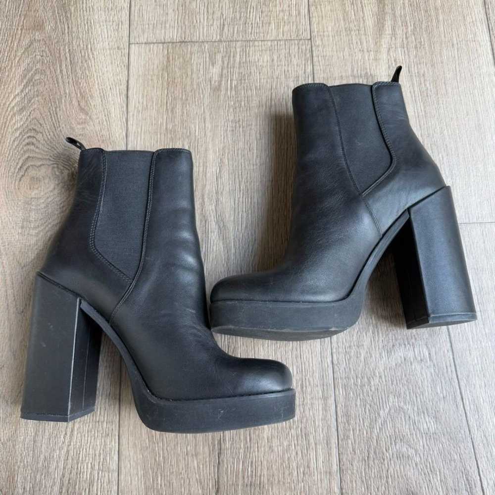 Steve Madden triple black leather platform chunky… - image 7