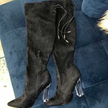 New womens size 8 knee high black boots - image 1