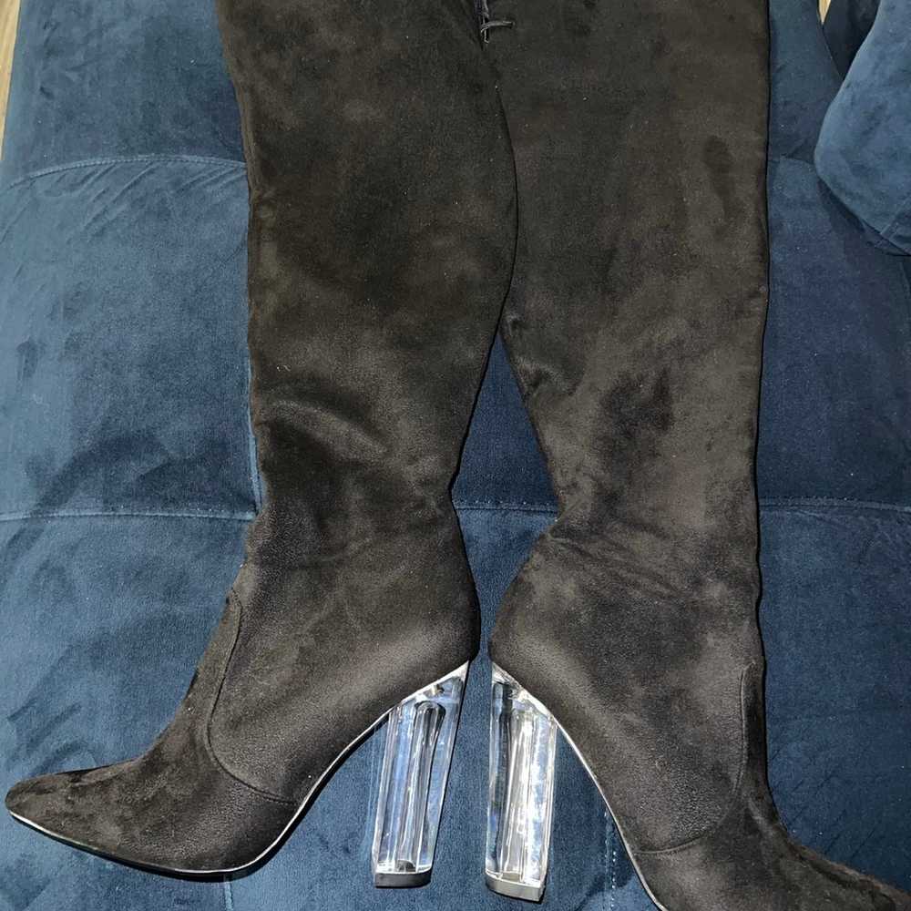 New womens size 8 knee high black boots - image 4