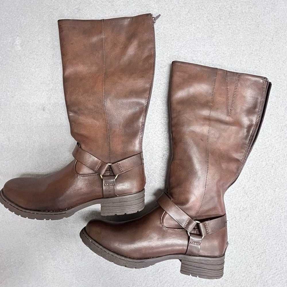 Born boc Women Brown Faux Leather Boots size 11 T… - image 10