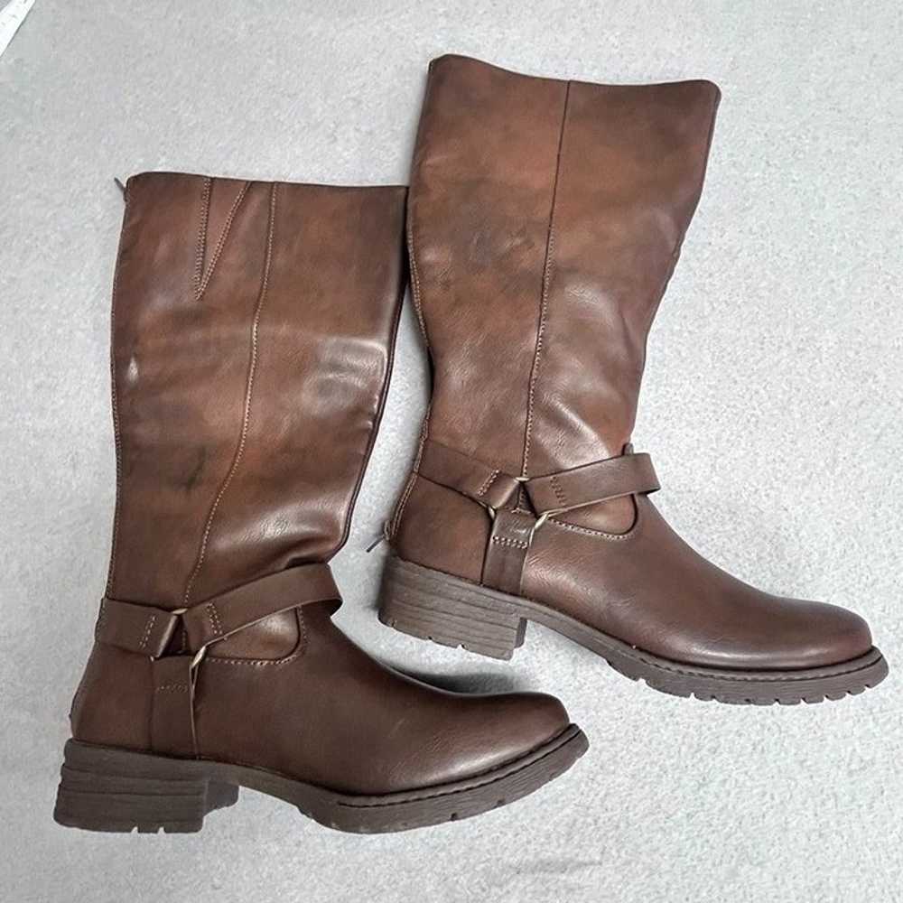 Born boc Women Brown Faux Leather Boots size 11 T… - image 1