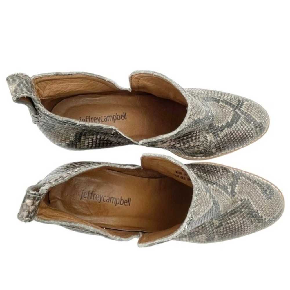 Jeffrey Campbell Rosalee Taupe Gray Snake Print L… - image 3