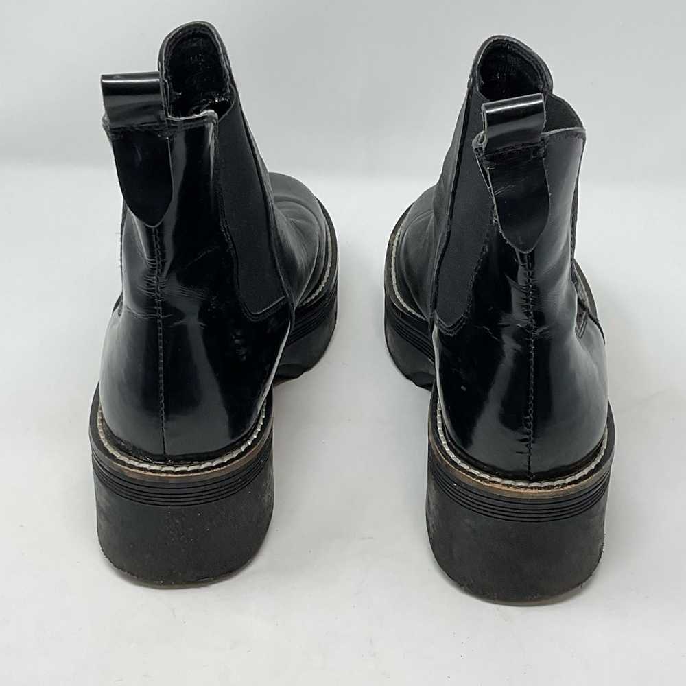 Zara Wide Heeled Ankle Boots Lug Soles Black - image 5