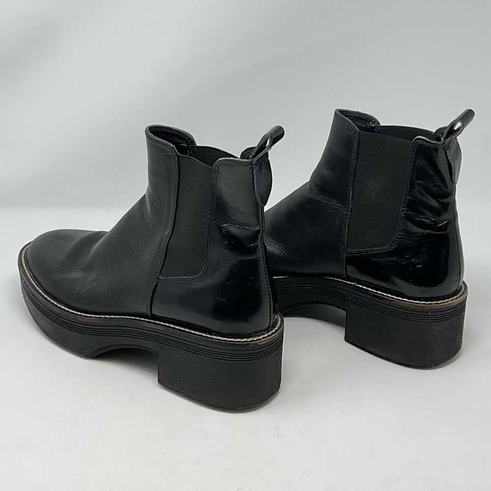 Zara Wide Heeled Ankle Boots Lug Soles Black - image 7