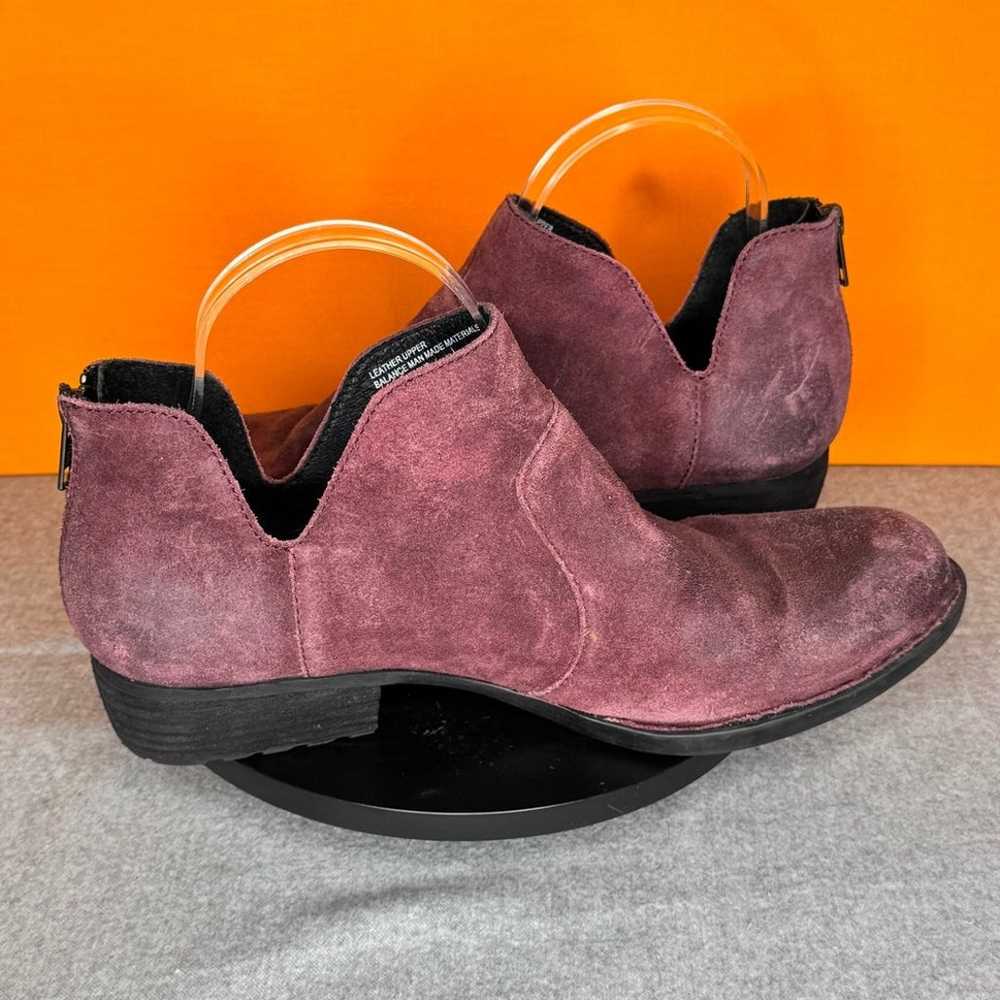 Born Purple Wine Leather Distressed Bootie Size 9… - image 1