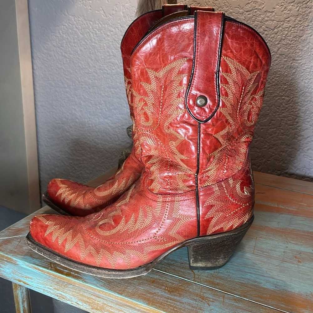 Red corral cowgirl boots - image 1