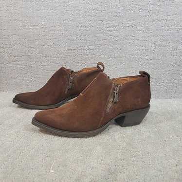 Frye Sacha Moto Shootie Womens Size 7.5B Brown Su… - image 1