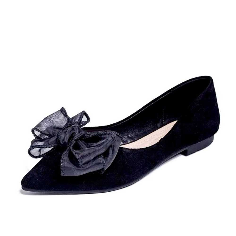 VINTAGE | Velvet Bow Flats Pointed Toe Ballet Fla… - image 5