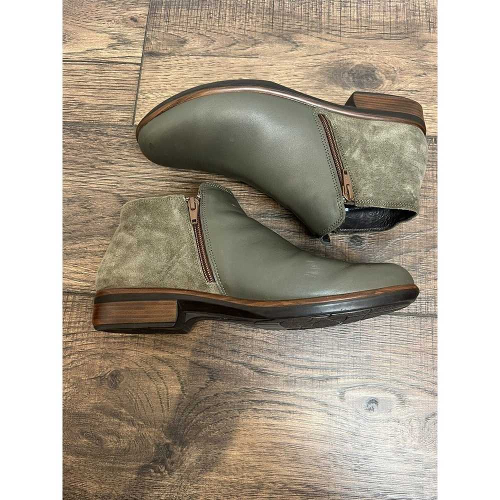 NAOT Helm Bootie Short Boot Green Olive Suede Lea… - image 6