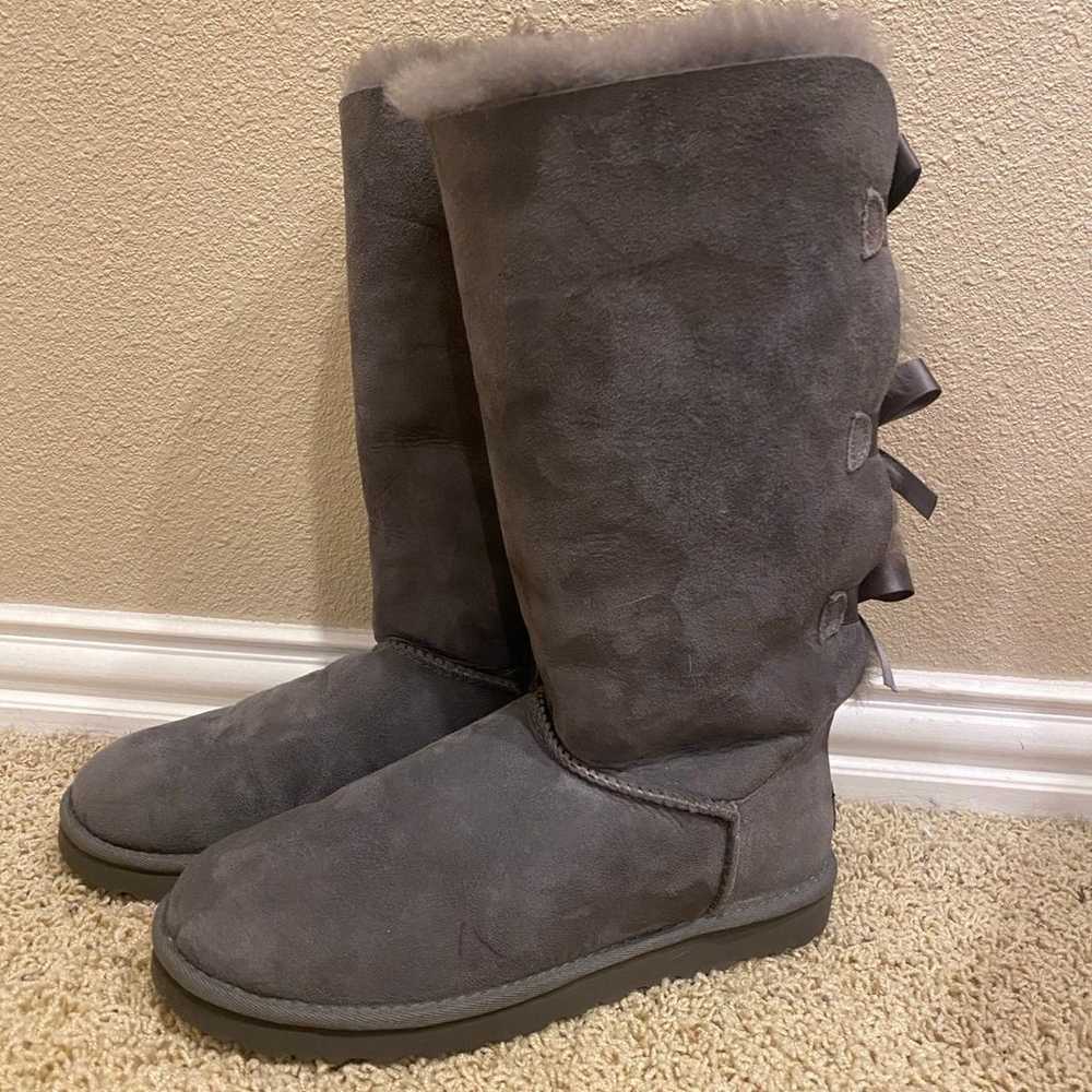 Gray UGG Bailey Bow Boot - image 1