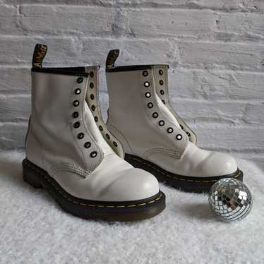 Dr Martens Docs White High Top Leather Combat Boo… - image 1