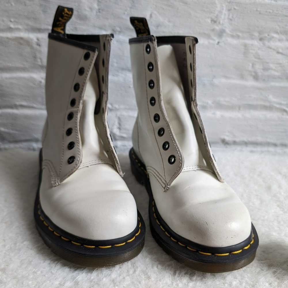 Dr Martens Docs White High Top Leather Combat Boo… - image 7