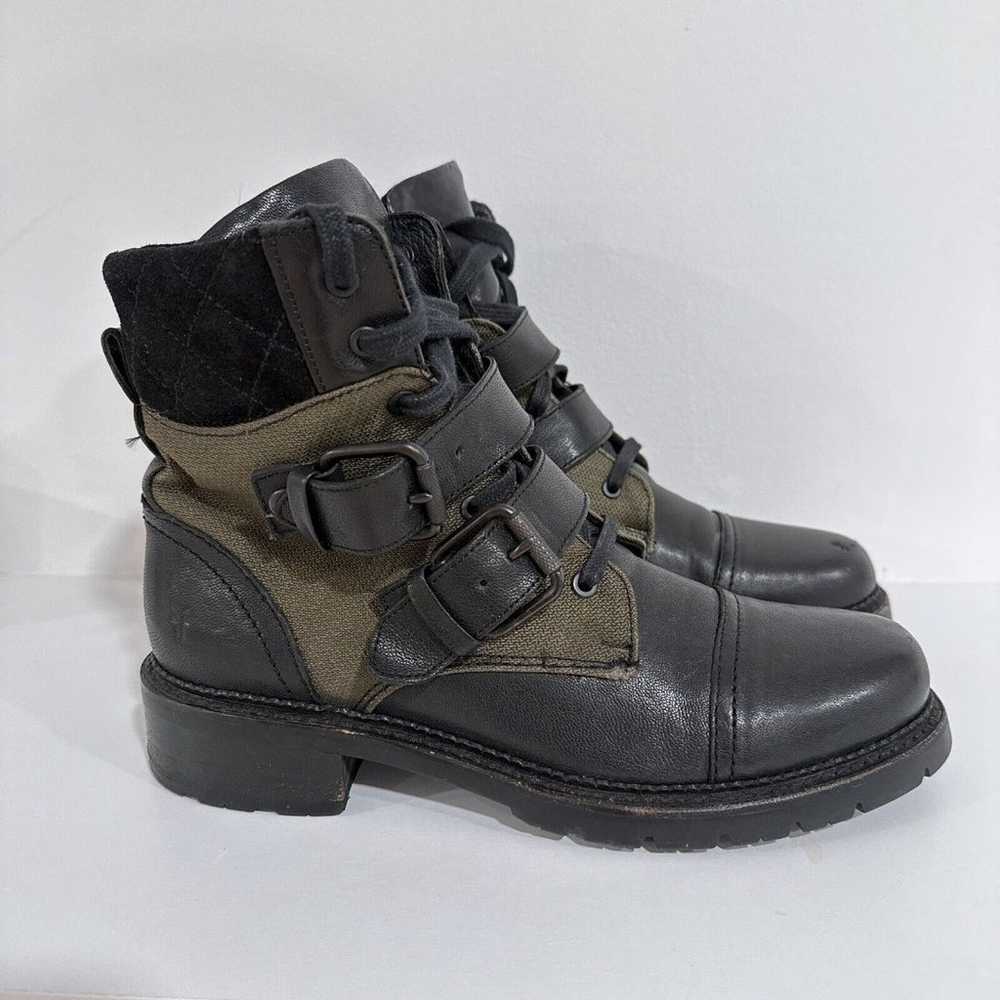 Frye Samantha Combat Boots Womens Size 9 B Black … - image 1