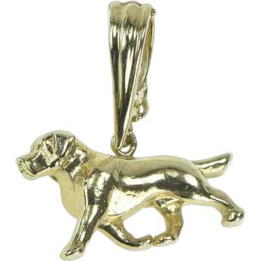 14K 3D Dog Labrador Breed Pet Animal Pendant Yello