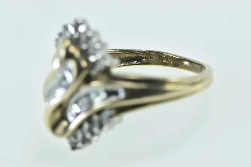 10K Diamond Zig Zag Freeform Cluster Bypass Ring … - image 3