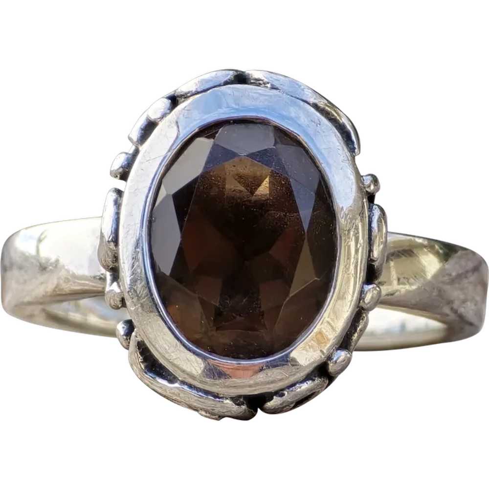 Intricate 2 1/2 Carat Smoky Quartz Statement Ster… - image 1