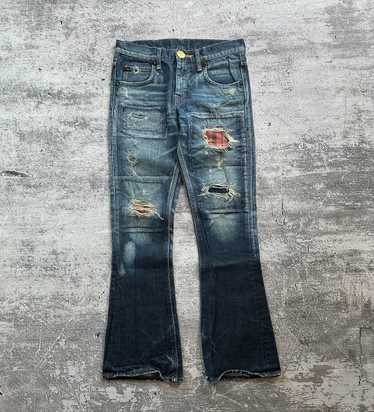 Lee × Vintage Vintage Lee Distressed Repair Flare… - image 1