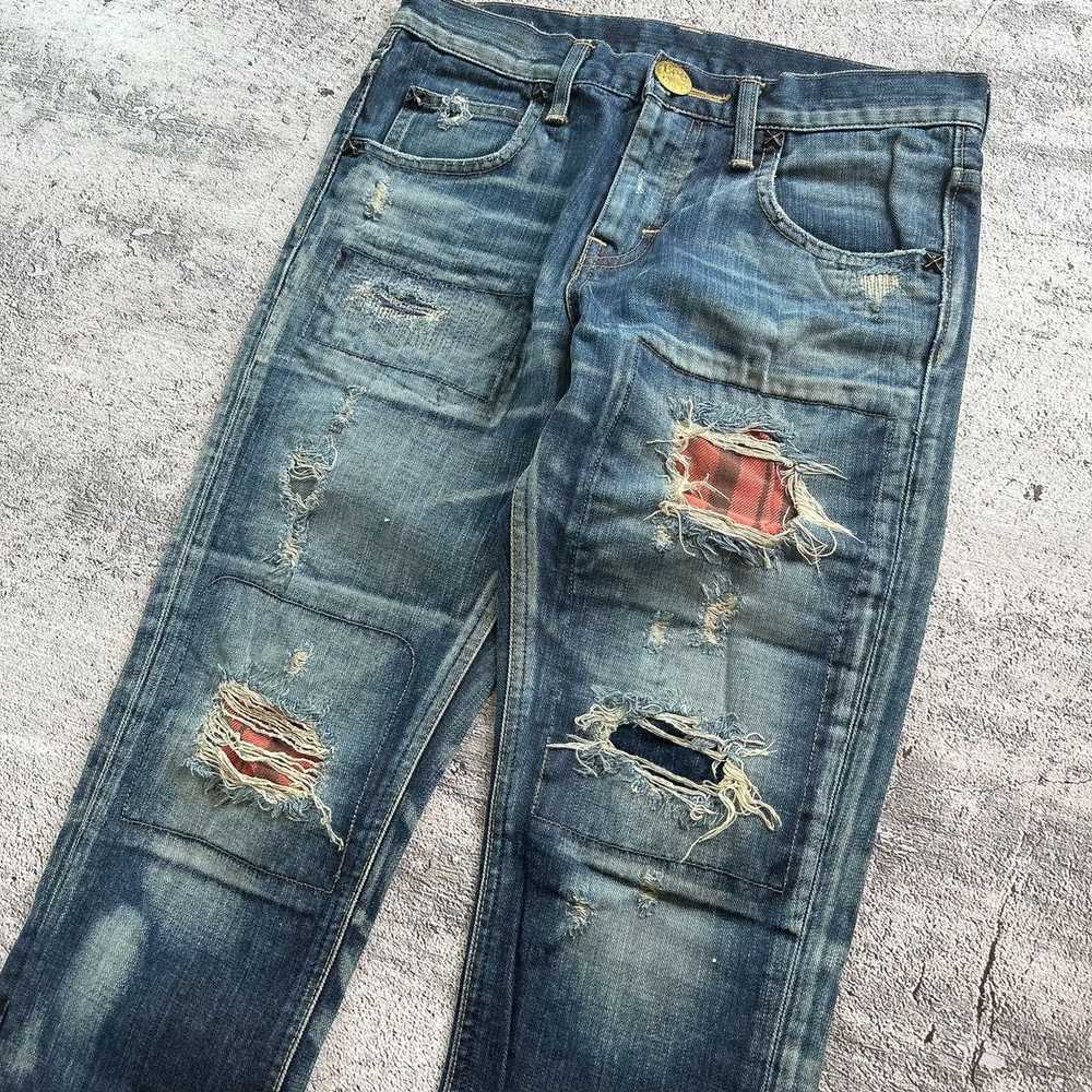 Lee × Vintage Vintage Lee Distressed Repair Flare… - image 3