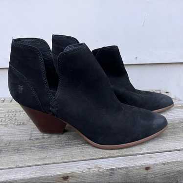 Frye Reina black suede cutout ankle booties 9.5