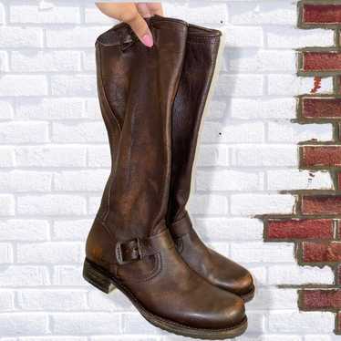 Frye Brown Veronica Pull On Slouch Boots