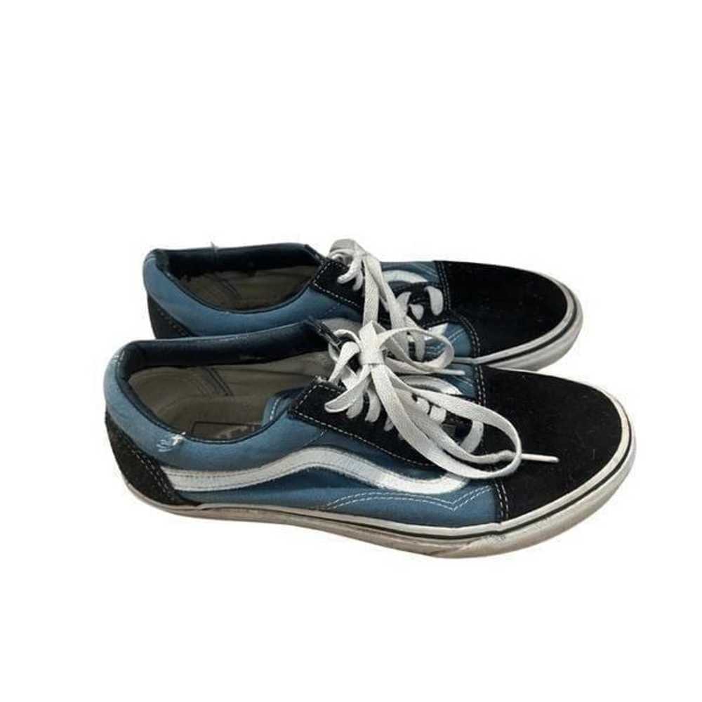 Vans Womens Blue Black Lace Up Low Top Old Skool … - image 1