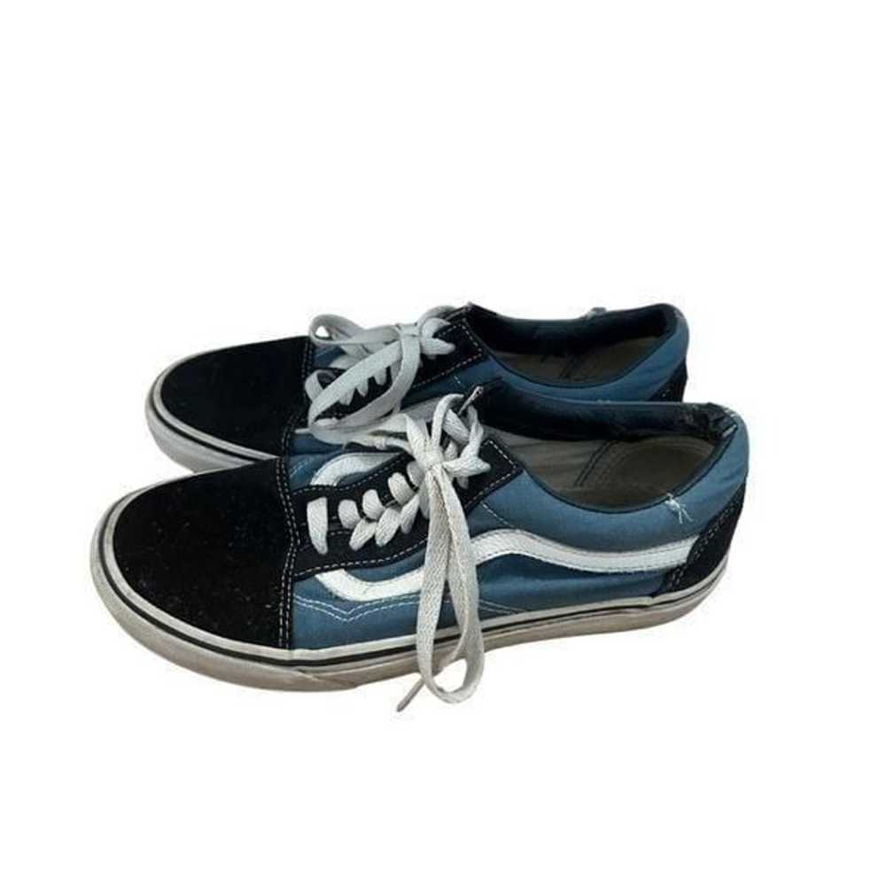 Vans Womens Blue Black Lace Up Low Top Old Skool … - image 2